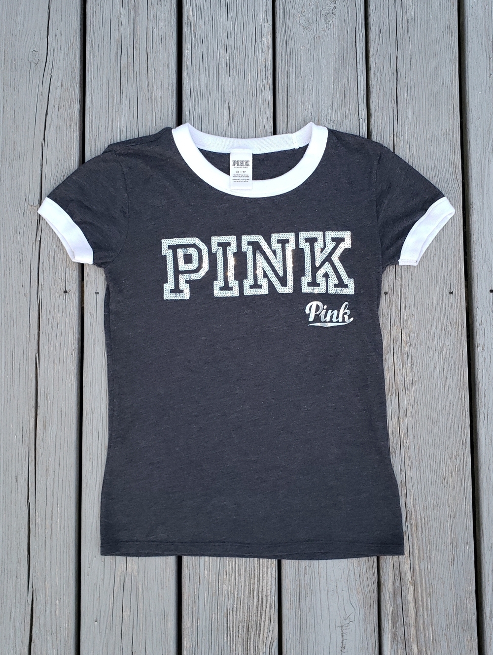 Victoria's Secret PINK Bling Ringer Tee Size X- Small